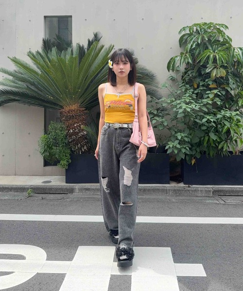 AS KNOW AS plus(アズノゥアズプラス)の「〇PIKO カップ付き アソートデザインキャミソール 【PIKO / ピコ】(キャミソール・レディース・イエロー/チャコールグレー/グリーン系その他/ブラウン系その他・FREE)」の14枚目の写真