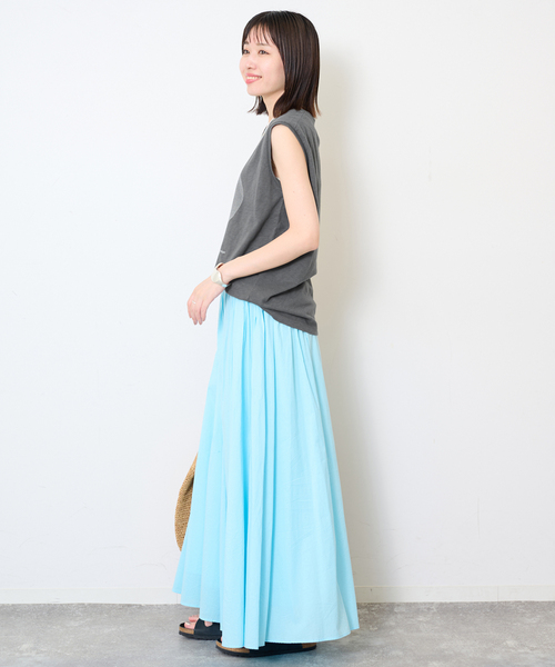 SLOBE IENA(スローブイエナ)の「グラフィックノースリーブTEE(Tシャツ/カットソー・レディース・チャコールグレー/ホワイト・FREE)」の4枚目の写真