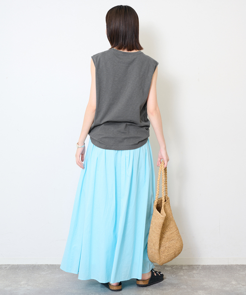SLOBE IENA(スローブイエナ)の「グラフィックノースリーブTEE(Tシャツ/カットソー・レディース・チャコールグレー/ホワイト・FREE)」の5枚目の写真