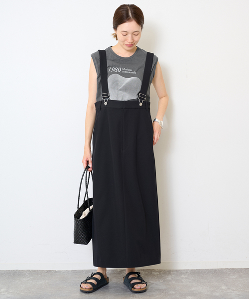 SLOBE IENA(スローブイエナ)の「グラフィックノースリーブTEE(Tシャツ/カットソー・レディース・チャコールグレー/ホワイト・FREE)」の9枚目の写真