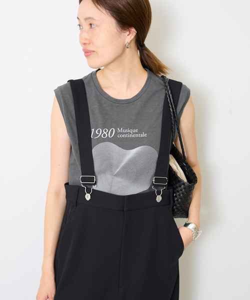 SLOBE IENA(スローブイエナ)の「グラフィックノースリーブTEE(Tシャツ/カットソー・レディース・チャコールグレー/ホワイト・FREE)」の13枚目の写真