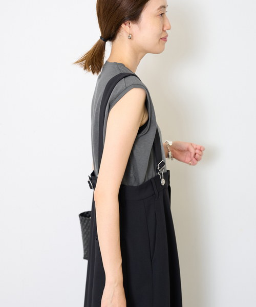 SLOBE IENA(スローブイエナ)の「グラフィックノースリーブTEE(Tシャツ/カットソー・レディース・チャコールグレー/ホワイト・FREE)」の14枚目の写真