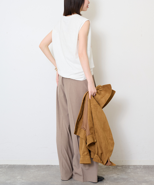 SLOBE IENA(スローブイエナ)の「グラフィックノースリーブTEE(Tシャツ/カットソー・レディース・チャコールグレー/ホワイト・FREE)」の8枚目の写真