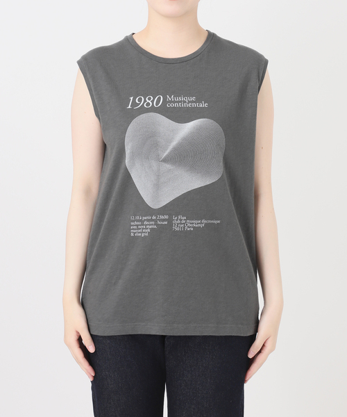 SLOBE IENA(スローブイエナ)の「グラフィックノースリーブTEE(Tシャツ/カットソー・レディース・チャコールグレー/ホワイト・FREE)」の12枚目の写真