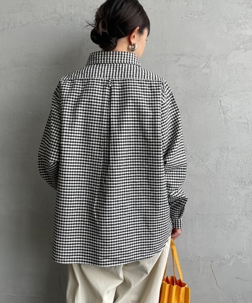DANTON（ダントン）の「[DANTON/ダントン] ラウンドカラー オックスフォードプルオーバーシャツ(チェック・ストライプ)（シャツ/ブラウス・レディース・ブラック・36/38）」の15枚目の写真