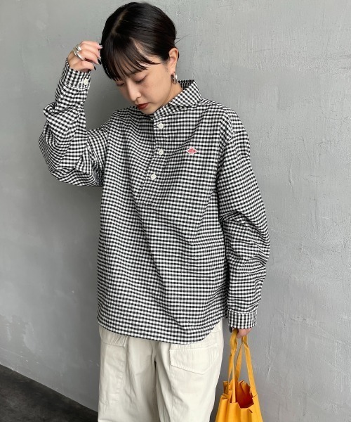 DANTON（ダントン）の「[DANTON/ダントン] ラウンドカラー オックスフォードプルオーバーシャツ(チェック・ストライプ)（シャツ/ブラウス・レディース・ブラック・36/38）」の12枚目の写真