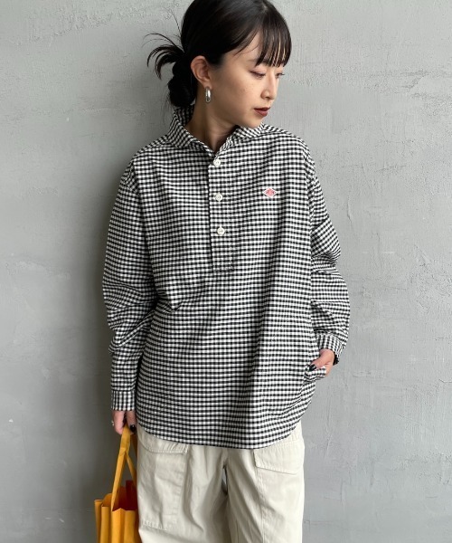 DANTON（ダントン）の「[DANTON/ダントン] ラウンドカラー オックスフォードプルオーバーシャツ(チェック・ストライプ)（シャツ/ブラウス・レディース・ブラック・36/38）」の13枚目の写真