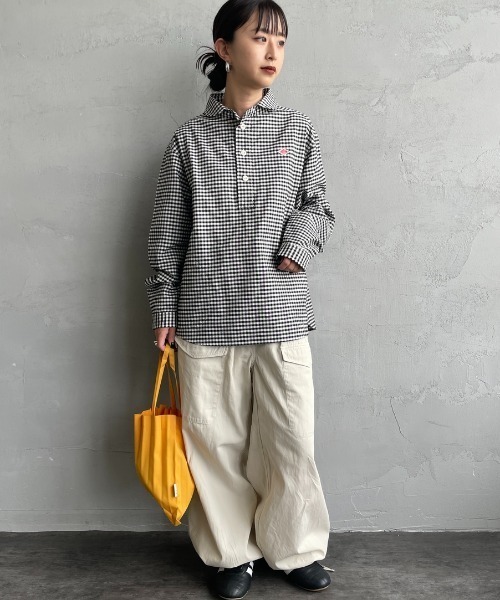 DANTON（ダントン）の「[DANTON/ダントン] ラウンドカラー オックスフォードプルオーバーシャツ(チェック・ストライプ)（シャツ/ブラウス・レディース・ブラック・36/38）」の16枚目の写真