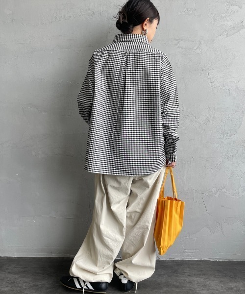 DANTON（ダントン）の「[DANTON/ダントン] ラウンドカラー オックスフォードプルオーバーシャツ(チェック・ストライプ)（シャツ/ブラウス・レディース・ブラック・36/38）」の18枚目の写真