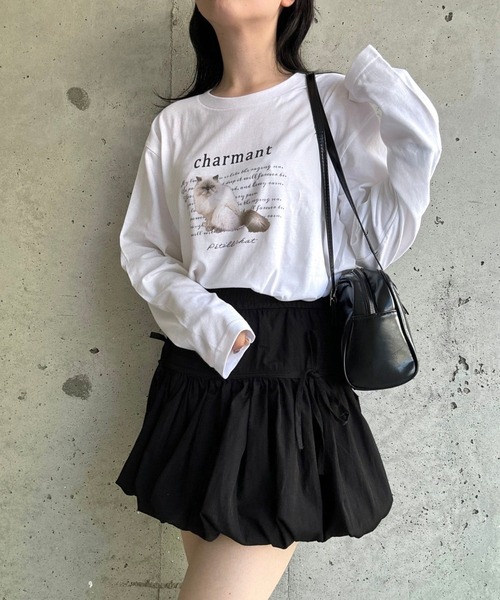 tunee(チュニー)の「大人カジュアルCATロンT/長袖Tシャツ(hsyd)(Tシャツ/カットソー・レディース・ホワイト・MEDIUM/LARGE)」の3枚目の写真
