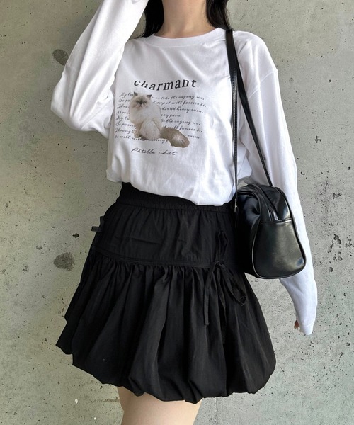tunee(チュニー)の「大人カジュアルCATロンT/長袖Tシャツ(hsyd)(Tシャツ/カットソー・レディース・ホワイト・MEDIUM/LARGE)」の8枚目の写真