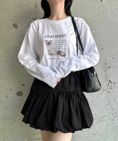 tunee(チュニー)の「大人カジュアルCATロンT/長袖Tシャツ(hsyd)(Tシャツ/カットソー・レディース・ホワイト・MEDIUM/LARGE)」の10枚目の写真