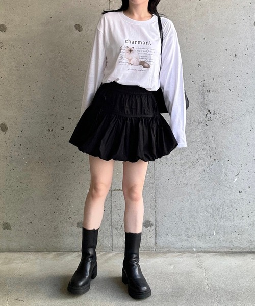 tunee(チュニー)の「大人カジュアルCATロンT/長袖Tシャツ(hsyd)(Tシャツ/カットソー・レディース・ホワイト・MEDIUM/LARGE)」の12枚目の写真