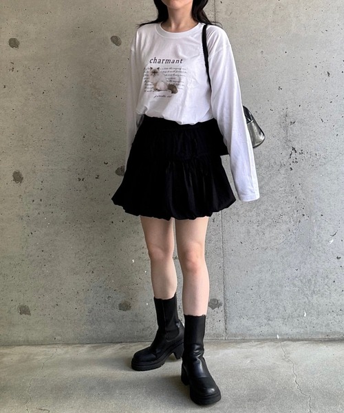 tunee(チュニー)の「大人カジュアルCATロンT/長袖Tシャツ(hsyd)(Tシャツ/カットソー・レディース・ホワイト・MEDIUM/LARGE)」の13枚目の写真