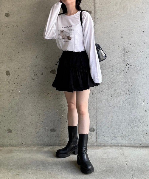 tunee(チュニー)の「大人カジュアルCATロンT/長袖Tシャツ(hsyd)(Tシャツ/カットソー・レディース・ホワイト・MEDIUM/LARGE)」の15枚目の写真