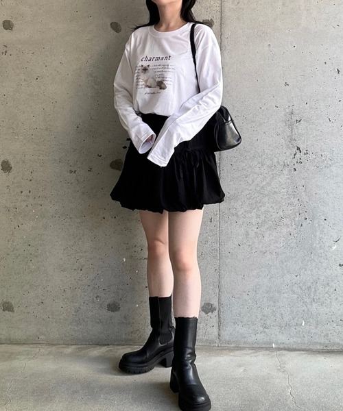 tunee(チュニー)の「大人カジュアルCATロンT/長袖Tシャツ(hsyd)(Tシャツ/カットソー・レディース・ホワイト・MEDIUM/LARGE)」の16枚目の写真