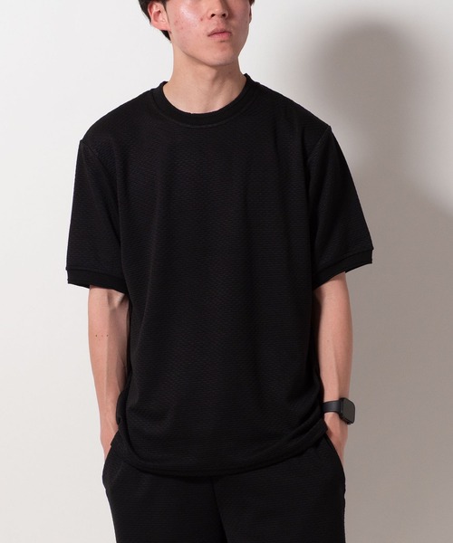 BAYBLO(ベイブロ)の「(SA) ジャガード 無地 半袖 Tシャツ(Tシャツ/カットソー・メンズ・ネイビー/グレー/ブラック・M/LL/L)」の19枚目の写真