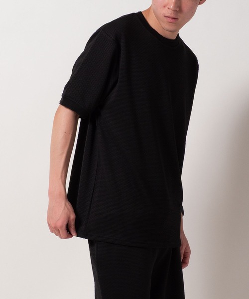 BAYBLO(ベイブロ)の「(SA) ジャガード 無地 半袖 Tシャツ(Tシャツ/カットソー・メンズ・ネイビー/グレー/ブラック・M/LL/L)」の18枚目の写真