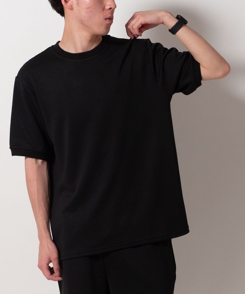 BAYBLO(ベイブロ)の「(SA) ジャガード 無地 半袖 Tシャツ(Tシャツ/カットソー・メンズ・ネイビー/グレー/ブラック・M/LL/L)」の17枚目の写真