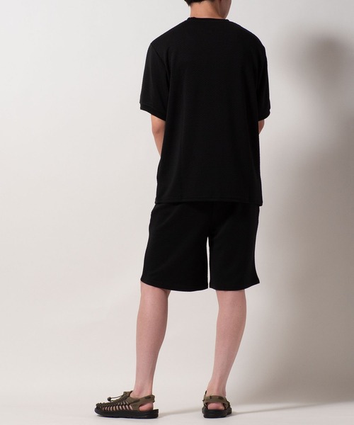 BAYBLO(ベイブロ)の「(SA) ジャガード 無地 半袖 Tシャツ(Tシャツ/カットソー・メンズ・ネイビー/グレー/ブラック・M/LL/L)」の5枚目の写真