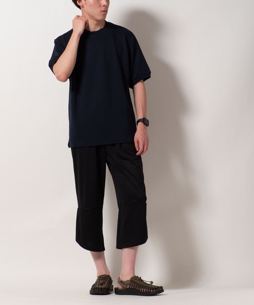 BAYBLO(ベイブロ)の「(SA) ジャガード 無地 半袖 Tシャツ(Tシャツ/カットソー・メンズ・ネイビー/グレー/ブラック・M/LL/L)」の9枚目の写真