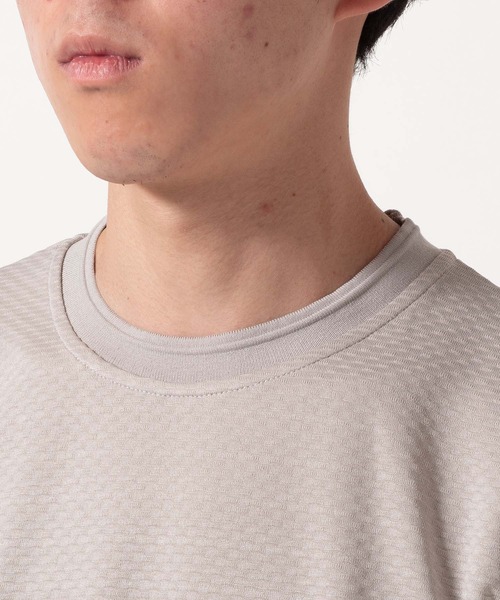 BAYBLO(ベイブロ)の「(SA) ジャガード 無地 半袖 Tシャツ(Tシャツ/カットソー・メンズ・ネイビー/グレー/ブラック・M/LL/L)」の22枚目の写真
