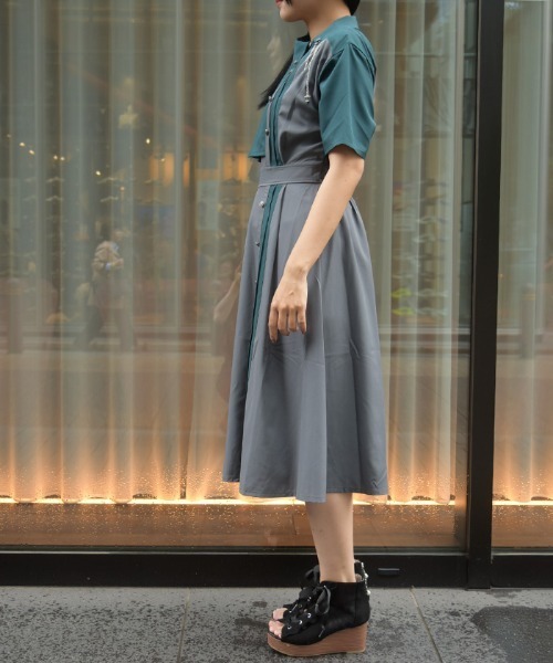 axes femme（アクシーズファム）の「クラウン付バイカラーＯＰ（ワンピース・レディース・グレー/パープル/ブラック・MEDIUM）」の5枚目の写真