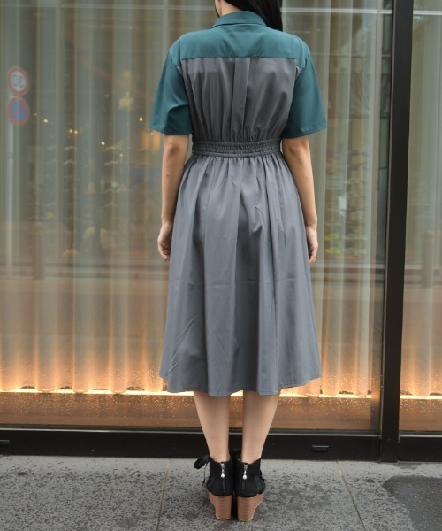 axes femme（アクシーズファム）の「クラウン付バイカラーＯＰ（ワンピース・レディース・グレー/パープル/ブラック・MEDIUM）」の6枚目の写真