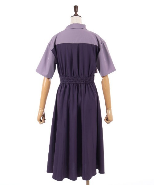 axes femme（アクシーズファム）の「クラウン付バイカラーＯＰ（ワンピース・レディース・グレー/パープル/ブラック・MEDIUM）」の15枚目の写真