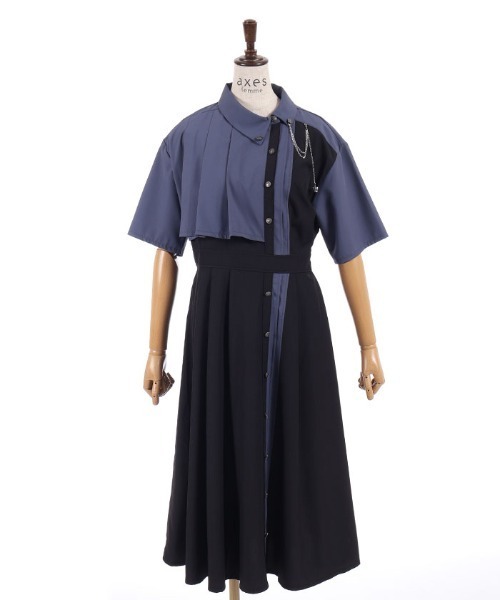 axes femme（アクシーズファム）の「クラウン付バイカラーＯＰ（ワンピース・レディース・グレー/パープル/ブラック・MEDIUM）」の21枚目の写真