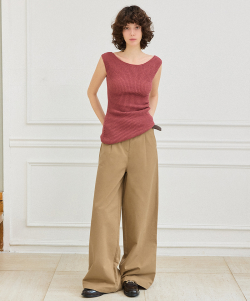 LEFTSEOUL（レフトソウル）の「ワイドチノパンツ[ベージュ]（その他パンツ・レディース・ベージュ・SMALL/MEDIUM）」の3枚目の写真