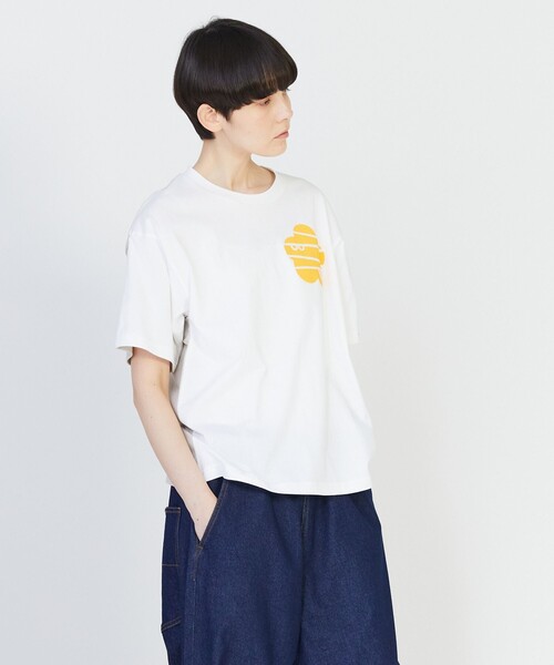 FRAPBOIS PARK(フラボアパーク)の「マッチパーキーT(Tシャツ/カットソー・レディース・ブラック/ホワイト/パープル・1/2)」の6枚目の写真