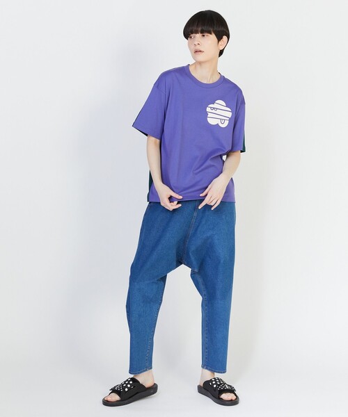 FRAPBOIS PARK(フラボアパーク)の「マッチパーキーT(Tシャツ/カットソー・レディース・ブラック/ホワイト/パープル・1/2)」の16枚目の写真