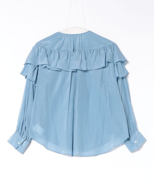 HELIOPOLE(エリオポール)の「FRILL BLOUSE / フリル ブラウス(シャツ/ブラウス・レディース・サックスブルー/ホワイト・38)」の18枚目の写真