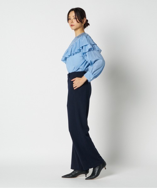 HELIOPOLE(エリオポール)の「FRILL BLOUSE / フリル ブラウス(シャツ/ブラウス・レディース・サックスブルー/ホワイト・38)」の16枚目の写真