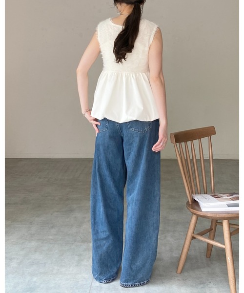 She's Closet(シーズクローゼット)の「前後2wayフェザーヤーン切り替えバルーンペプラムベスト(ベスト・レディース・ブラック/アイボリー/ブラウン・FREE)」の9枚目の写真