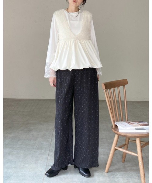 She's Closet(シーズクローゼット)の「前後2wayフェザーヤーン切り替えバルーンペプラムベスト(ベスト・レディース・ブラック/アイボリー/ブラウン・FREE)」の18枚目の写真