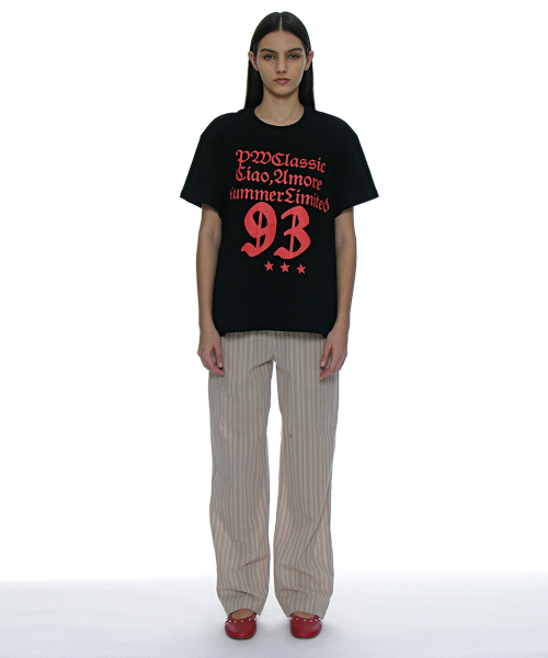 PARTIMENTO WOMEN（パルティメントウィメン）の「PWオールドタイポグラフィTシャツ_ブラック（Tシャツ/カットソー・レディース・その他・ONE SIZE）」の2枚目の写真
