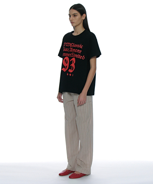PARTIMENTO WOMEN（パルティメントウィメン）の「PWオールドタイポグラフィTシャツ_ブラック（Tシャツ/カットソー・レディース・その他・ONE SIZE）」の3枚目の写真