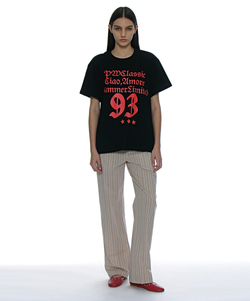 PARTIMENTO WOMEN（パルティメントウィメン）の「PWオールドタイポグラフィTシャツ_ブラック（Tシャツ/カットソー・レディース・その他・ONE SIZE）」の4枚目の写真