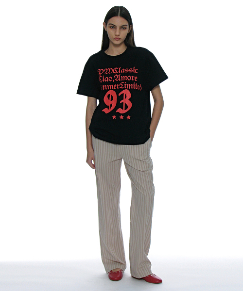 PARTIMENTO WOMEN（パルティメントウィメン）の「PWオールドタイポグラフィTシャツ_ブラック（Tシャツ/カットソー・レディース・その他・ONE SIZE）」の5枚目の写真