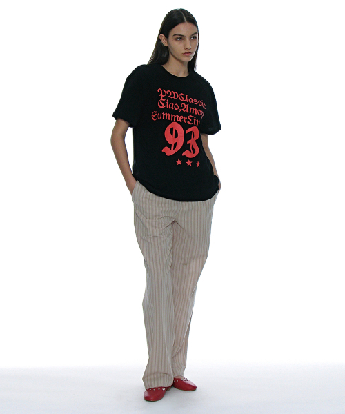 PARTIMENTO WOMEN（パルティメントウィメン）の「PWオールドタイポグラフィTシャツ_ブラック（Tシャツ/カットソー・レディース・その他・ONE SIZE）」の6枚目の写真