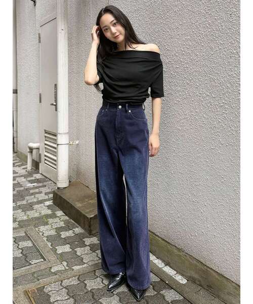 MURUA(ムルーア)の「ドレープワンショルダートップス(Tシャツ/カットソー・レディース・ホワイト/ブラック/ブラウン・FREE)」の11枚目の写真
