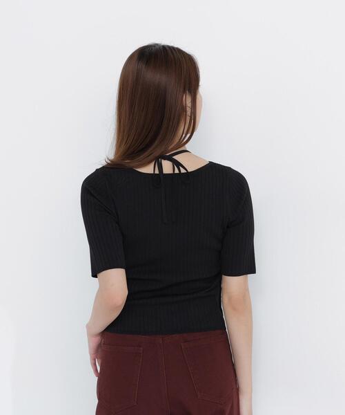 NATURAL BEAUTY BASIC(ナチュラルビューティーベーシック)の「ホルターネックリブニット(ニット/セーター・レディース・イエロー/ブラック/オフホワイト・フリ-)」の20枚目の写真