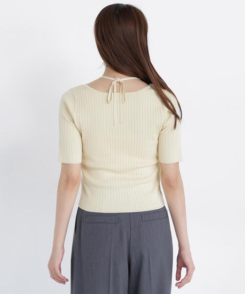 NATURAL BEAUTY BASIC(ナチュラルビューティーベーシック)の「ホルターネックリブニット(ニット/セーター・レディース・イエロー/ブラック/オフホワイト・フリ-)」の13枚目の写真