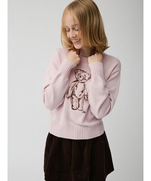 LILY BROWN(リリーブラウン)の「【Lily Bear】エンブロイダリーニット(ニット/セーター・レディース・グリーン/ネイビー/アイボリー/ピンク・F)」の9枚目の写真