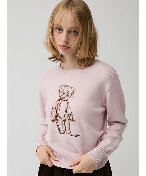 LILY BROWN(リリーブラウン)の「【Lily Bear】エンブロイダリーニット(ニット/セーター・レディース・グリーン/ネイビー/アイボリー/ピンク・F)」の18枚目の写真