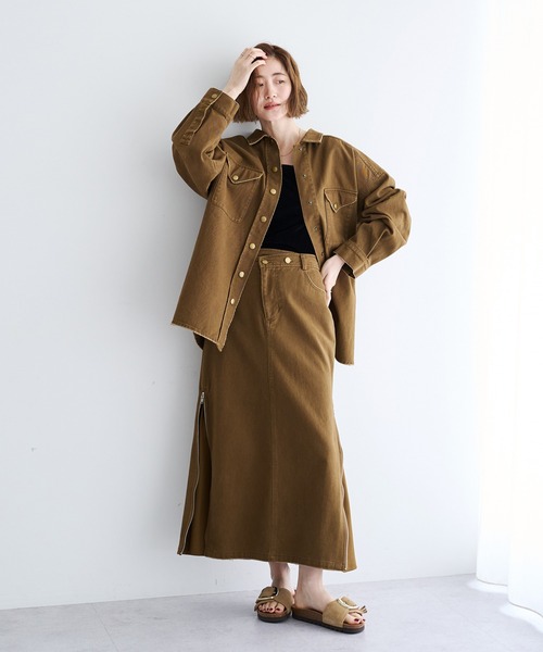 Editt by YECCA VECCA(エディットバイイェッカヴェッカ)の「ZIPアレンジスカート【セットアップ対応】(スカート・レディース・キャメル・FREE)」の16枚目の写真