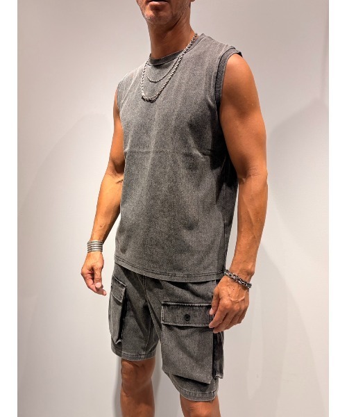 COOK JEANS(クックジーンズ)の「デニムノースリーブタンクトップ(タンクトップ・メンズ・サックスブルー/杢グレー/ネイビー/グレー・LARGE/MEDIUM)」の5枚目の写真