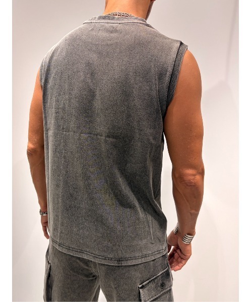 COOK JEANS(クックジーンズ)の「デニムノースリーブタンクトップ(タンクトップ・メンズ・サックスブルー/杢グレー/ネイビー/グレー・LARGE/MEDIUM)」の6枚目の写真